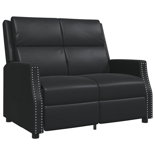 vidaXL 2-miestna skl&aacute;pacia pohovka čierna umel&aacute; koža