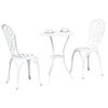 vidaXL Záhradný bistro set 3 pcs Biela Hliník