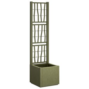 vidaXL Z&aacute;hradn&yacute; kvetin&aacute;č s trellis Zelen&aacute; 36 x 36 x 140 cm PP