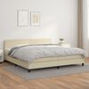 vidaXL Boxspring posteľ s matracom kr&eacute;mov&aacute; 200x200 cm umel&aacute; koža