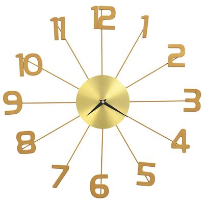 vidaXL Nástenné hodiny zlaté 50 cm kovové