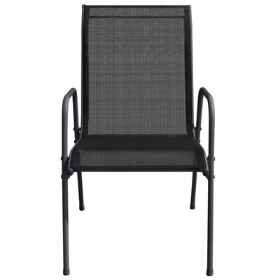 vidaXL Záhradné stoličky 4 ks oceľ a textilén čierne