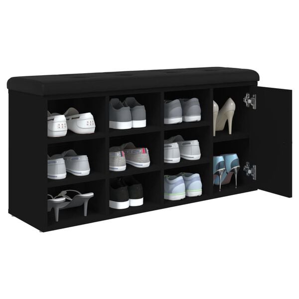 vidaXL Lavička na top&aacute;nky čierna 102x32x50 cm kompozitn&eacute; drevo