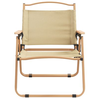 vidaXL Kempingové stoličky 2 ks béžové 54x43x59 cm oxfordská látka