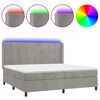 vidaXL Posteľ boxsping s matracom a LED bledosiv&aacute; 200x200 cm zamat