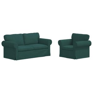 vidaXL Sada pohoviek 2 pcs Tmavozelen&aacute; 175 x 82 x 80 cm l&aacute;tka