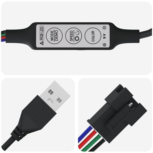 vidaXL LED p&aacute;s 4 pcs Čierna a priehľadn&aacute; 300 cm Meď a plast