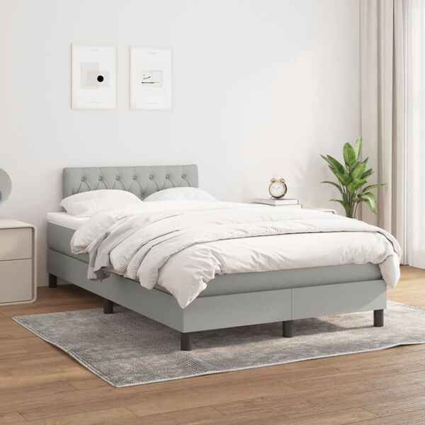 vidaXL Boxspring posteľ s matracom bledosiv&aacute; 120x190 cm l&aacute;tka