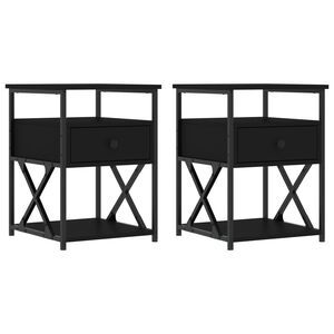 vidaXL Nočn&eacute; stol&iacute;ky 2 ks čierne 40x42x55 cm kompozitn&eacute; drevo