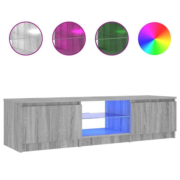 vidaXL TV skrinka s LED svetlami siv&yacute; dub sonoma 140x40x36 cm