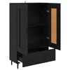 vidaXL Highboard Čierny dub 69,5 x 31 x 115 cm Kompozitn&eacute; drevo
