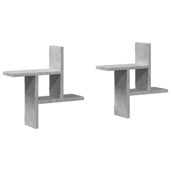 vidaXL Nástenné police 2 ks betónovo sivé 38x12x38 cm kompozitné drevo