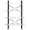 vidaXL Knižnica so 4 policami biela 100x30x140 cm masívna borovica