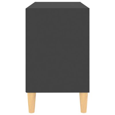 vidaXL TV stolík nohy z masívneho dreva sivý 69,5x30x50 cm