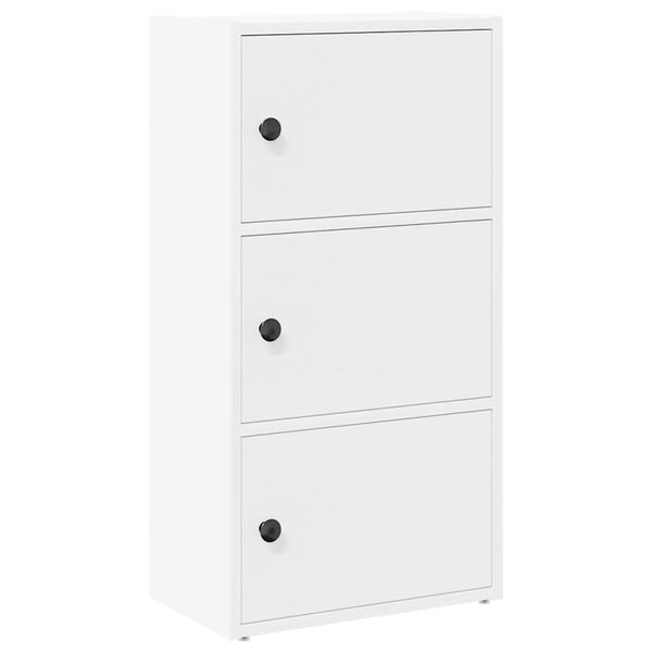 vidaXL Knižnica biela 40x24x77 cm kompozitn&eacute; drevo