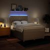 vidaXL Posteľn&yacute; r&aacute;m boxspring s matracom kr&eacute;mov&yacute; 140x200 cm l&aacute;tka