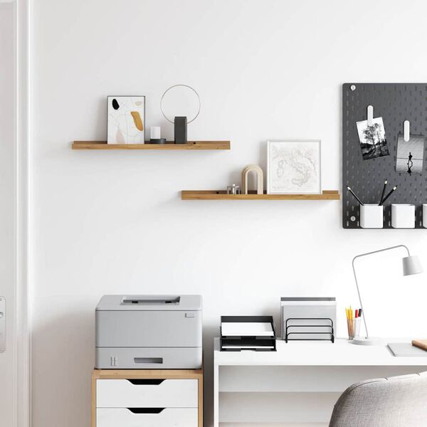 vidaXL Stenn&aacute; polica 2 pcs Hned&aacute; 60 x 9 x 3 cm Kompozitn&eacute; drevo