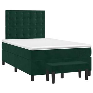 vidaXL Boxspring posteľ s matracom, tmavozelen&aacute; 120x190cm, zamat
