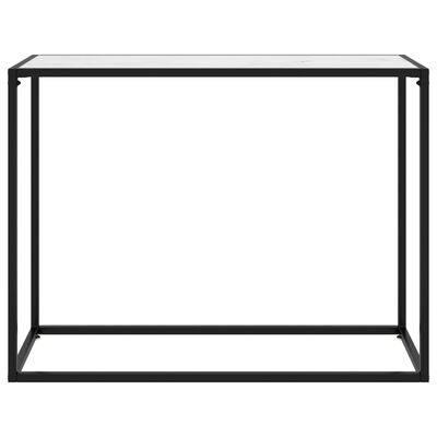 vidaXL Konzolový stolík biely 100x35x75 cm tvrdené sklo