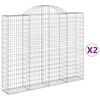 vidaXL Obl&uacute;kov&eacute; gabi&oacute;nov&eacute; ko&scaron;e 2ks 200x30x160/180cm pozinkovan&eacute; železo