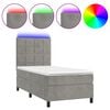 vidaXL Posteľ boxsping s matracom a LED bledosiv&aacute; 90x190 cm zamat
