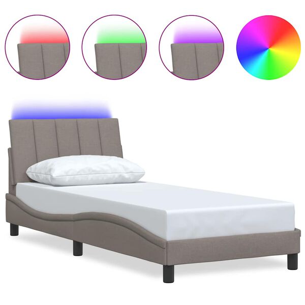 vidaXL R&aacute;m postele bez matraca Hanko Taupe 90x190cm L&aacute;tka