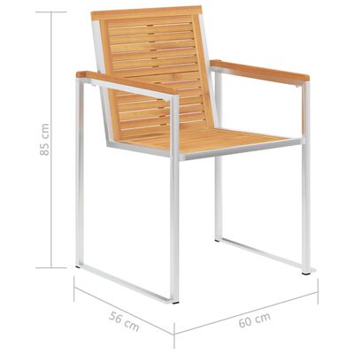 vidaXL Záhradné stoličky s podložkami 2 ks, tíkový masív a oceľ