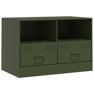 vidaXL TV skrinka olivovo-zelen&aacute; 67x39x44 cm oceľ