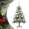 vidaXL Umel&yacute; vianočn&yacute; stromček Zelen&aacute; a biela 120 cm PVC, kov a plast