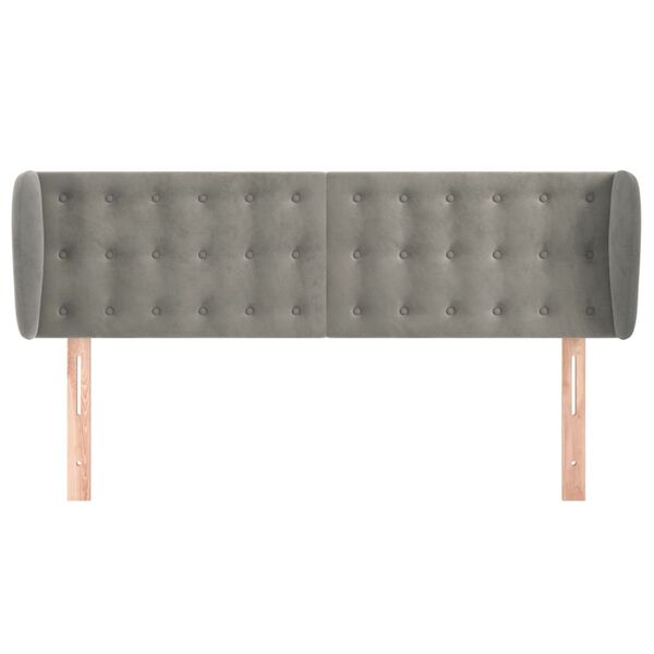 vidaXL Čelo postele so záhybmi bledosivé 147x23x78/88 cm zamat