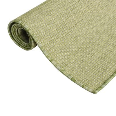 vidaXL Vonkajší koberec s plochým tkaním 160x230 cm zelený