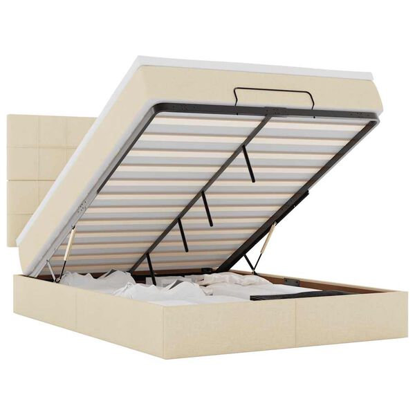 VidaXL Osmansk&aacute; posteľ s kr&eacute;mov&yacute;m matracom 140x190cm L&aacute;tka