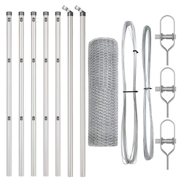 vidaXL Stĺp na plot. Strieborn&aacute; 10 x 0,5 m (13 mm sieť) Oceľ