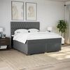 vidaXL Boxspring posteľ s matracom tmavosiv&aacute; 200x200 cm l&aacute;tka