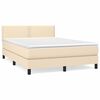 vidaXL Boxspring posteľ s matracom kr&eacute;mov&yacute; 140x190 cm l&aacute;tka