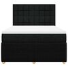 vidaXL Posteľn&yacute; r&aacute;m boxspring s matracom čierny 140x200 cm l&aacute;tka