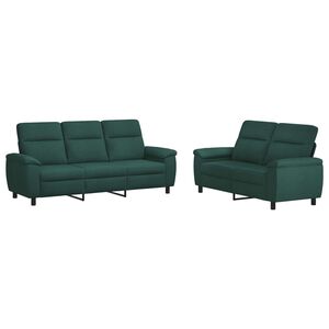 vidaXL Sada pohoviek 2 pcs Tmavozelen&aacute; L&aacute;tka