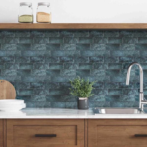 vidaXL Subway dlažba 10 pcs Modrozelená 29.4 x 21.4 cm