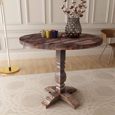 vidaXL Jedálenský stôl z masívneho akáciového dreva s podstavcom, 85x75 cm