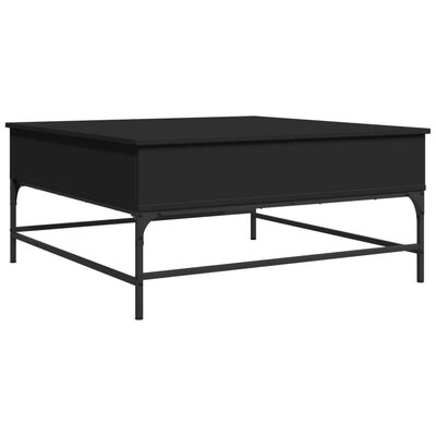 vidaXL Konferenčný stolík, čierny 95x95x45 cm, kompozitné drevo+kov
