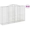 vidaXL Obl&uacute;kov&eacute; gabi&oacute;nov&eacute; ko&scaron;e 10 ks 300x50x180/200cm pozink. železo