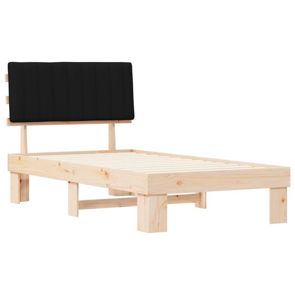 vidaXL R&aacute;m postele s čal&uacute;nen&yacute;m čelom Čierna 100 x 200 cm