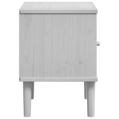 vidaXL Nočný stolík SENJA, ratanový vzhľad, biely 40x35x48cm, borovica