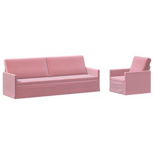 vidaXL Sada pohoviek 2 pcs Ružov&aacute; Zamat