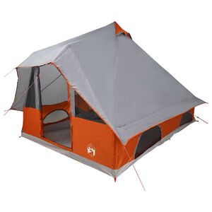 vidaXL Tipi stan 8-miestny &Scaron;ed&aacute; a oranžov&aacute; taft