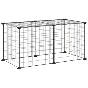 vidaXL 8-panelov&aacute; klietka pre dom&aacute;ce zvierat&aacute; čierna 70x35x35 cm oceľ