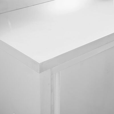 vidaXL Pracovné stoly s posuvnými dvierkami 2ks 240x50x(95-97)cm, oceľ