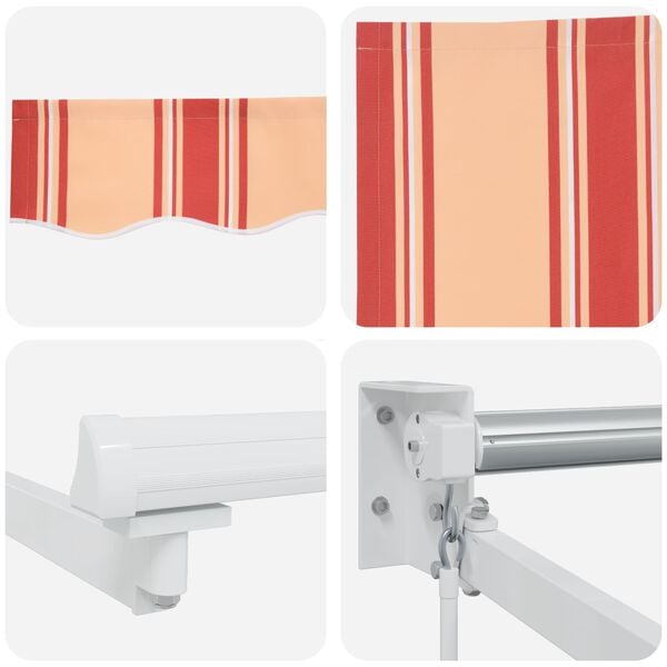 vidaXL Mark&iacute;za Pruhovan&yacute; žlt&aacute; a oranžov&aacute; 3,5 x 2,5 m Polyester a kov