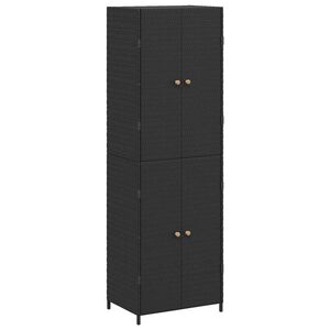 vidaXL Z&aacute;hradn&aacute; &uacute;ložn&aacute; skriňa čierna 59x40x180 cm polyratan