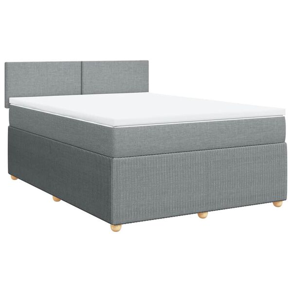 vidaXL Boxspring posteľ s matracom bledosiv&aacute; 140x200 cm l&aacute;tka